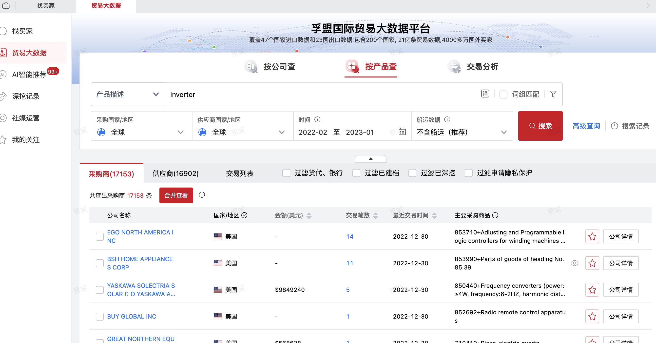 逆變器海關(guān)發(fā)貨數(shù)據(jù)如何找到客戶?(圖1)