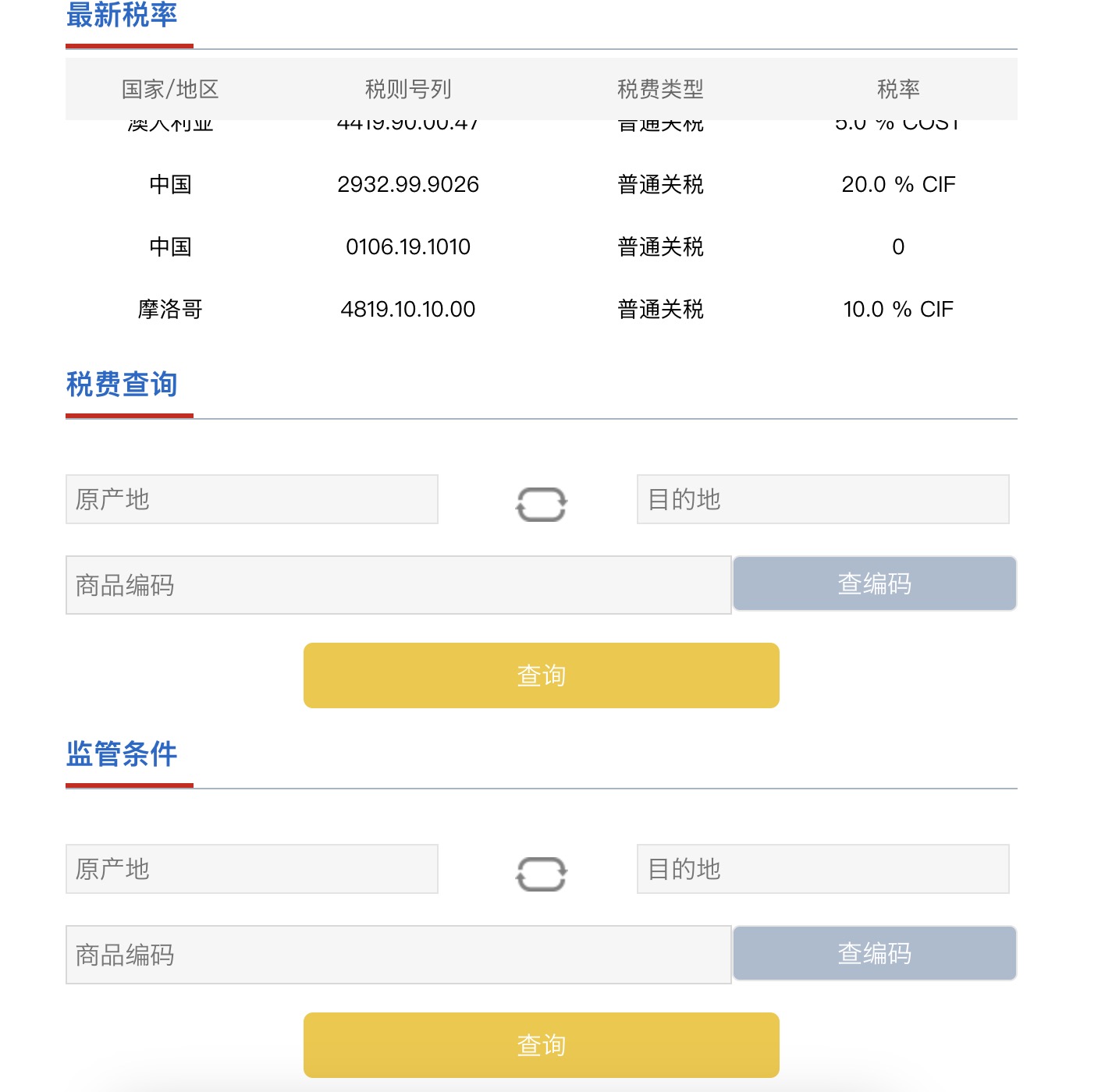 關(guān)稅速查「稅則查詢網(wǎng)」