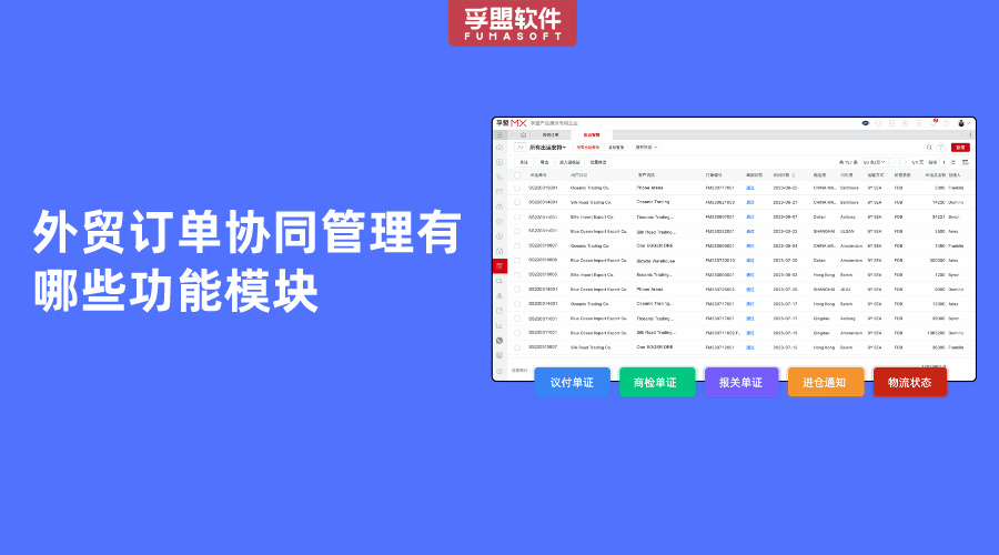 外貿訂單協同管理有哪些功能模塊  ？